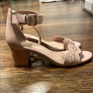 Chic Pink Heels with Cork Block Heel